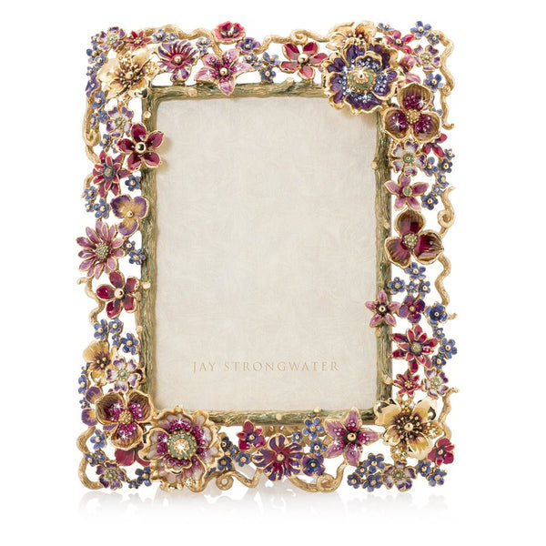 Load image into Gallery viewer, Jay Strongwater Ophelia Floral Cluster 5&quot; x 7&quot; Frame - Bouquet
