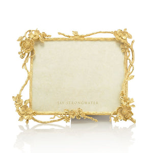 Jay Strongwater Dacia Floral Branch 8" x 10" Frame - Gold