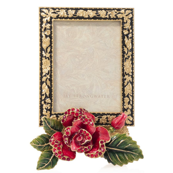 Load image into Gallery viewer, Jay Strongwater 3 x 4 Night Bloom Rose Frame
