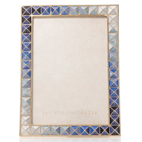 Load image into Gallery viewer, Jay Strongwater Pyramid 5&quot; x 7&quot; Frame - Indigo
