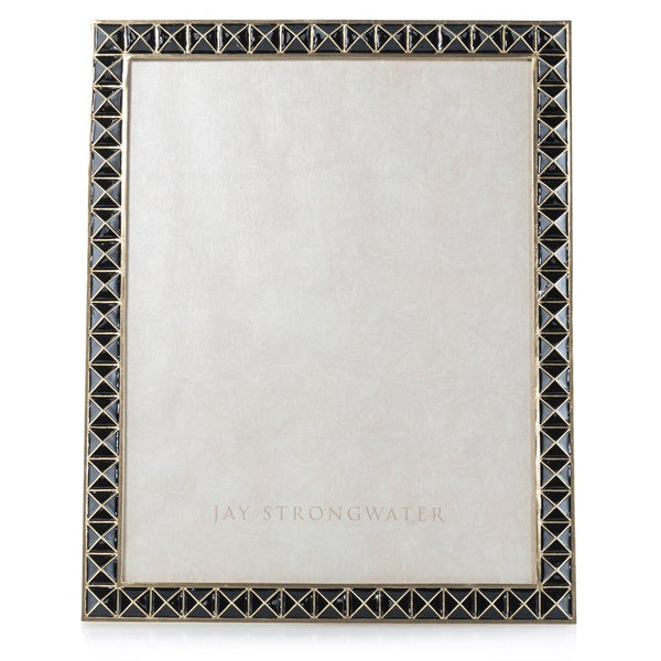 Load image into Gallery viewer, Jay Strongwater Vertex Pyramid 8&quot; x 10&quot; Frame - Black Onyx
