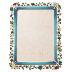 Jay Strongwater Leslie Bejeweled 5" x 7" Frame - Peacock