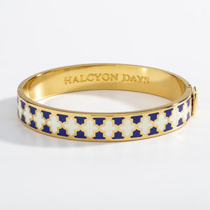 Halcyon Days "Agama Deep Cobalt, Cream & Gold" Bangle