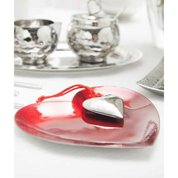 Load image into Gallery viewer, Mary Jurek Design Symphony Scarlet Red Heart Tray 7&quot;
