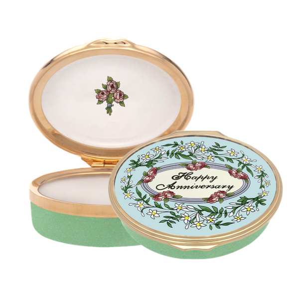 Load image into Gallery viewer, Halcyon Days Happy Anniversary - Enamel Box

