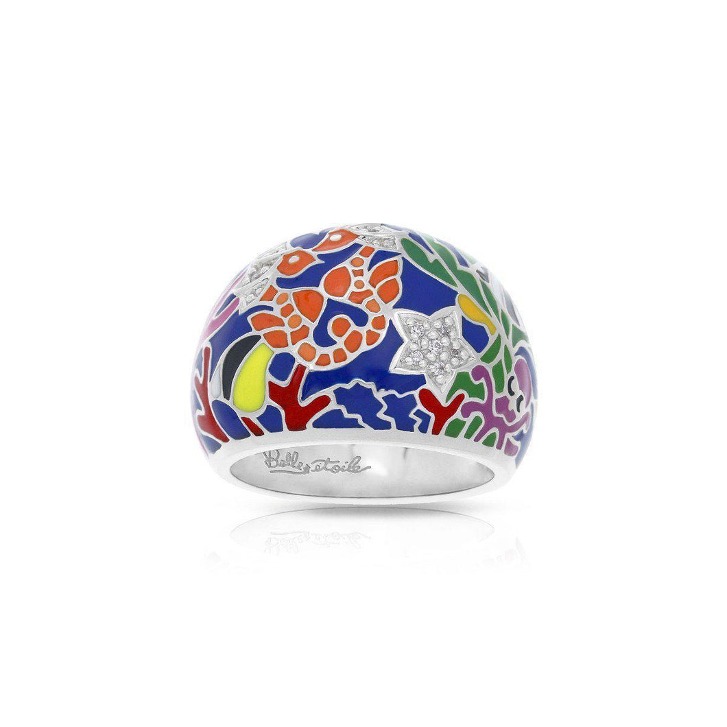 Belle Etoile Seahorse Ring - Deep Sea Blue