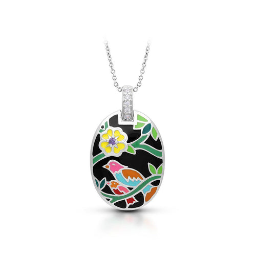 Belle Etoile Songbird Oval Pendant - Black