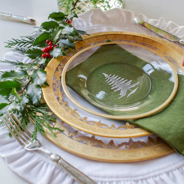 Load image into Gallery viewer, Arte Italica Vetro Gold Etched Tree Salad/Dessert Plate
