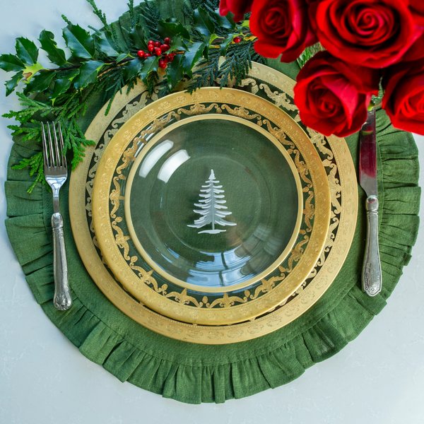 Load image into Gallery viewer, Arte Italica Vetro Gold Etched Tree Salad/Dessert Plate

