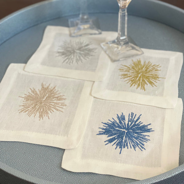Load image into Gallery viewer, Bodrum Linens Starburst - Cocktail Napkins - Set of 4
