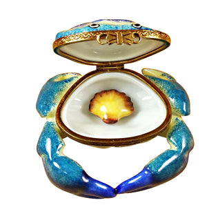 Rochard "Blue Crab with Shell" Limoges Box