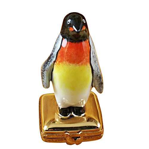 Penguin on Gold Box Limoges Box
