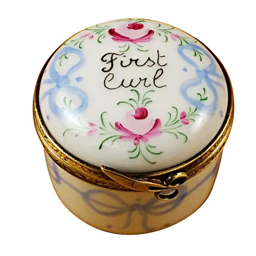 Blue First Curl Limoges Box