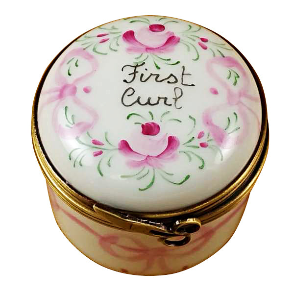 Pink First Curl Limoges Box