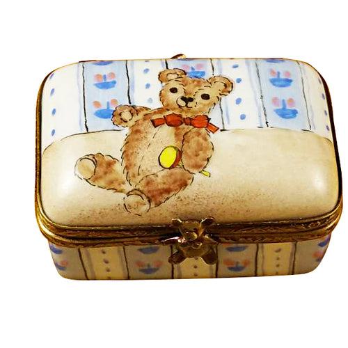 Rectangle Box with Teddy Bear Limoges Box