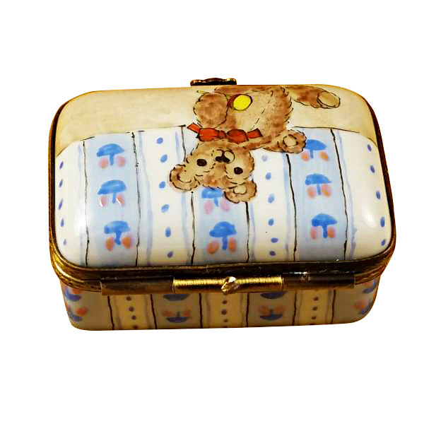 Load image into Gallery viewer, Rectangle Box with Teddy Bear Limoges Box
