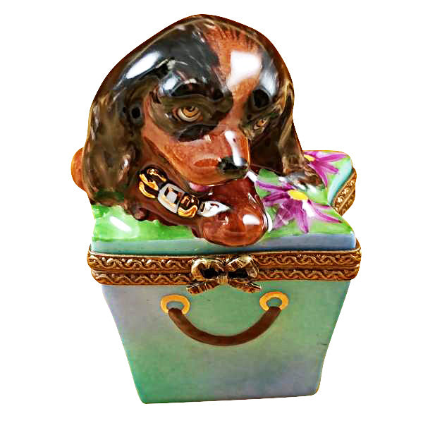 Load image into Gallery viewer, Brown Spaniel in Package Limoges Box
