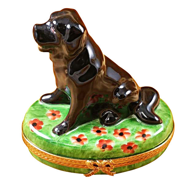 Load image into Gallery viewer, Large Black Lab Limoges Box
