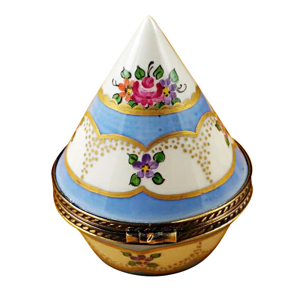 Load image into Gallery viewer, Burgundy Egg with Flowers Limoges Box
