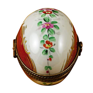 Burgundy Egg with Flowers Limoges Box