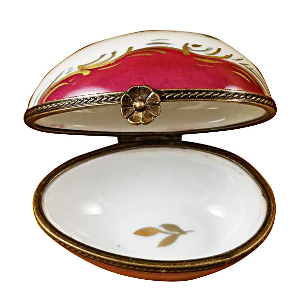 Load image into Gallery viewer, Burgundy Egg with Flowers Limoges Box
