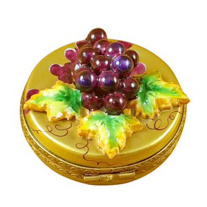 Grapes on Gold Oval Limoges Box