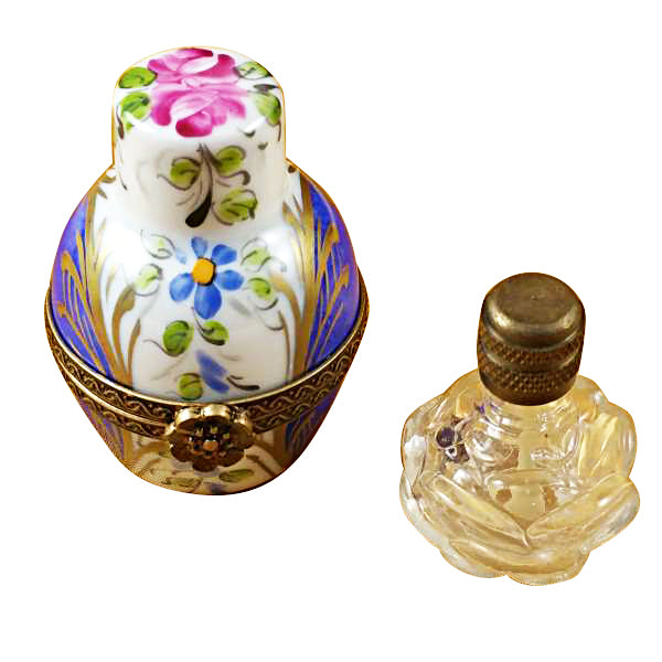 Load image into Gallery viewer, Blue Urn with One Bottle Limoges Box
