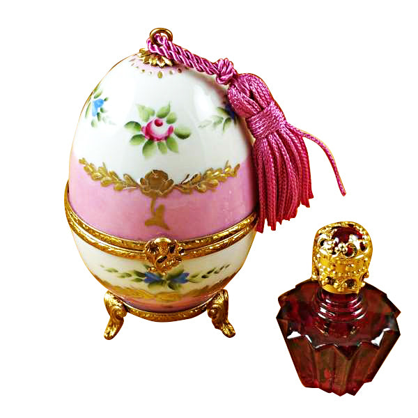 Load image into Gallery viewer, Pink Egg with Bottle Limoges Box
