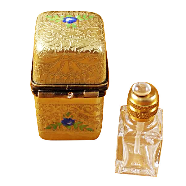 Load image into Gallery viewer, Gold Tall with One Bottle Limoges Box
