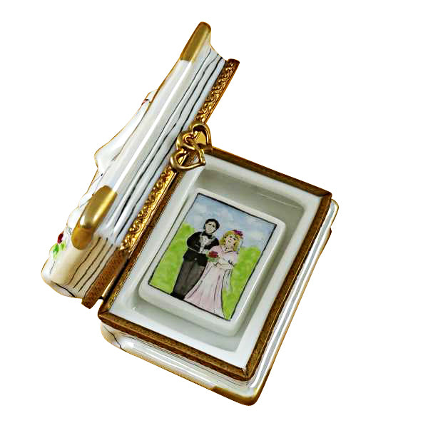 Load image into Gallery viewer, Wedding Book with Couple Limoges Box
