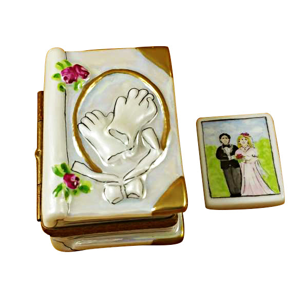 Load image into Gallery viewer, Wedding Book with Couple Limoges Box
