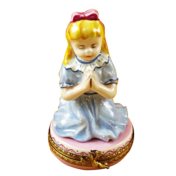 Load image into Gallery viewer, Blond Girl Praying Limoges Box
