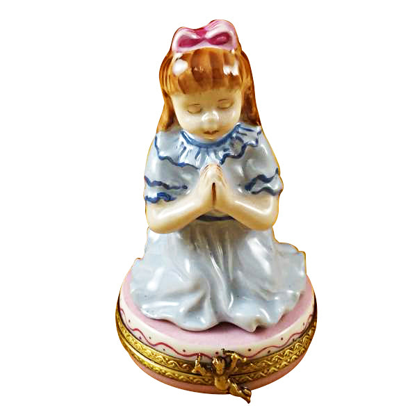 Load image into Gallery viewer, Brunette Girl Praying Limoges Box
