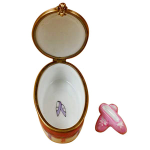 Ballerina on Oval with Removable Toe Shoes Limoges Box