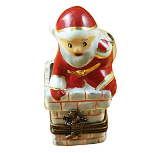 Santa in Chimney Limoges Box