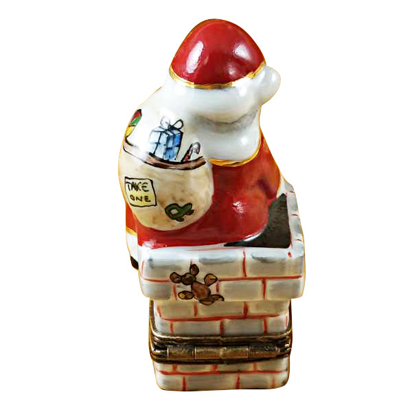 Load image into Gallery viewer, Santa in Chimney Limoges Box
