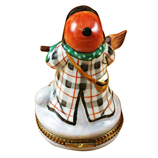 Load image into Gallery viewer, Snowman with Coat Limoges Box
