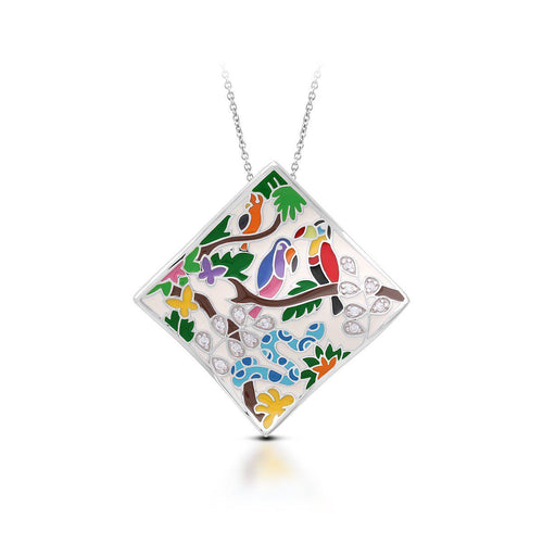 Belle Etoile Tropical Rainforest Pendant - Ivory & Multi