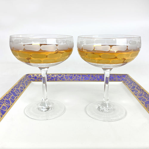 Michael Wainwright Truro Gold Coupe Stems Glass Set Of Two