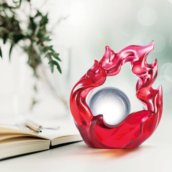 Load image into Gallery viewer, Liuli Crystal Desk Decor, Fire, Feng Shui, As The Good World Turns - Glorious Turning of Ruyi
