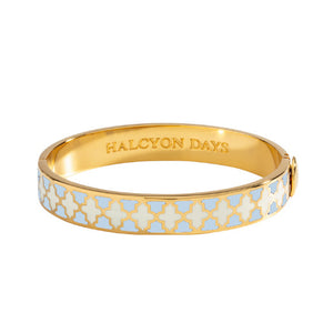 Halcyon Days "Agama Forget-Me-Not Blue, Cream & Gold" Bangle