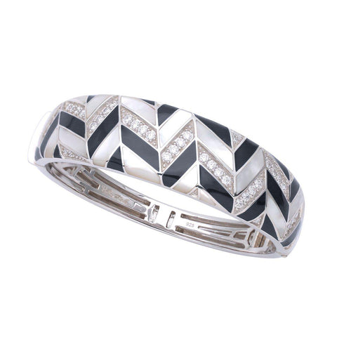 Belle Etoile Chevron Bangle - Black