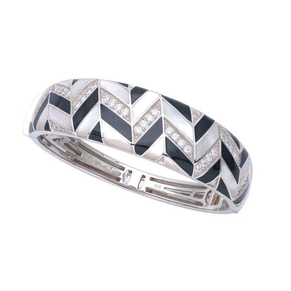Load image into Gallery viewer, Belle Etoile Chevron Bangle - Black
