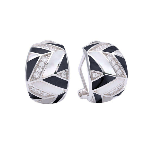 Belle Etoile Chevron Earrings - Black