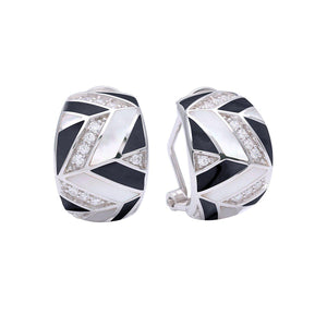 Belle Etoile Chevron Earrings - Black