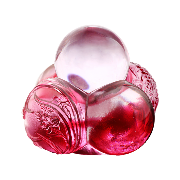 Load image into Gallery viewer, Liuli Crystal Paperweight, Feng Shui, As The Good World Turns-Ubiquitous Turning of Ruyi
