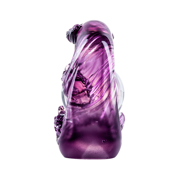 Load image into Gallery viewer, Liuli Crystal Feng Shui Art Symbolizing water and the constant flow of riches - Purple
