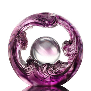 Liuli Crystal Feng Shui Art Symbolizing water and the constant flow of riches - Purple
