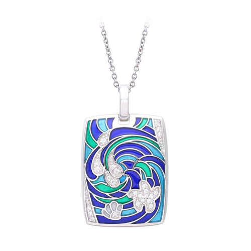 Belle Etoile Ocean Wave Pendant - Blue