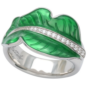 Belle Etoile Lily Leaf Ring - Green